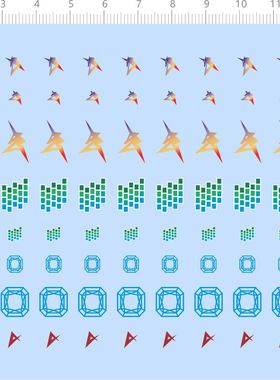 76691海牛数码方格迷彩 整版水贴 高达标志定制打印2312