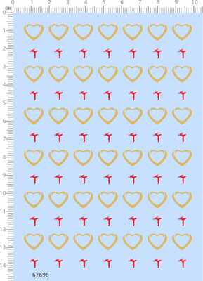 67698整版胶爱心龙头红心比例模型人偶纹身衣服娃娃盲盒水贴纸