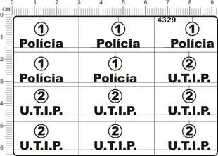 4329   police车 policia utip 编号车号模型车金属贴