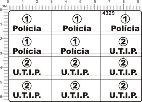4329   police车 policia utip 编号车号模型车金属贴