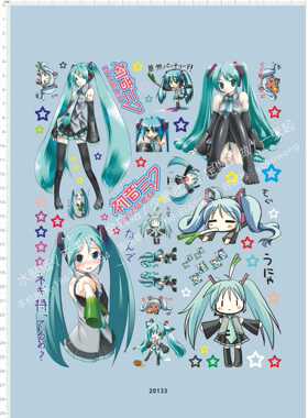 20133-A40813 1/10 1/12 Hatsune Miku 初音未来痛车水贴不干胶