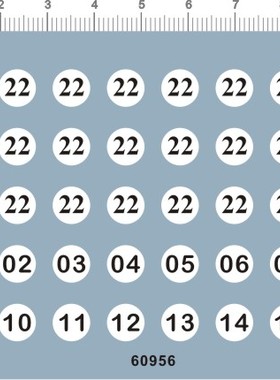 60956-13409 r22 22 号码牌车号数字 车水贴