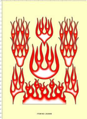 20288-A40922 烈火火焰 PVC 遥控车不干胶 多色可选