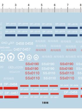 1806南局南段DF11G SS9 SS8 DF11 GKD1GKD1A比例模型火车剪水贴纸