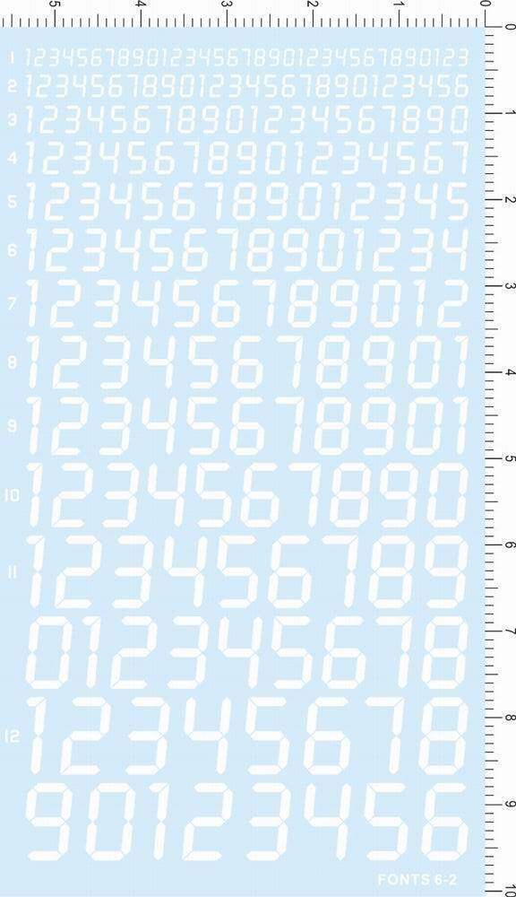 fonts 6-2-418#  led 液晶各种比例阿拉伯数字水贴纸