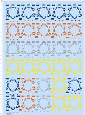 70850整版胶筹码机器人纹身机械纹理标签定做订做定制水贴纸 A4