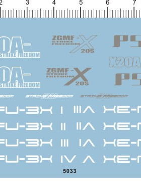 5033-606# ZGMF-X20A X20S STRIKE FREEDOM 强袭自由GD水贴现货