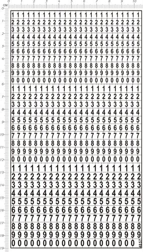 4857- arial narrow fonts 12-1 阿拉伯数字 金属贴纸1