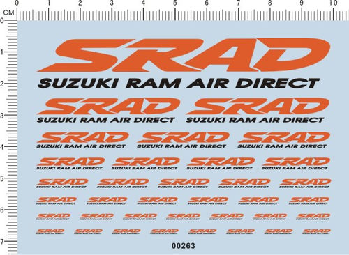 00263-铃木-SUZUKI-SRAD 模型车水贴纸