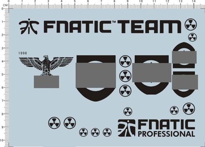 1996-A2813 FNATIC TEAM 鼠标键盘 模型水贴纸 灰色需要隐藏