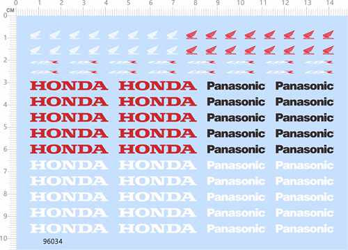 96034整版胶1/12 CBR Fireblade panasonic摩托车水贴纸模型定做