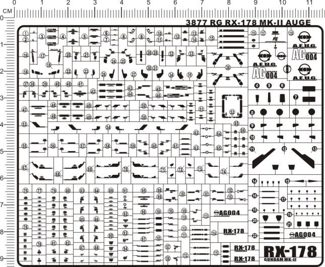 3877 RG RX-178 MK-II mk2 mk-2 AUGE奥古配色白兔金属贴1