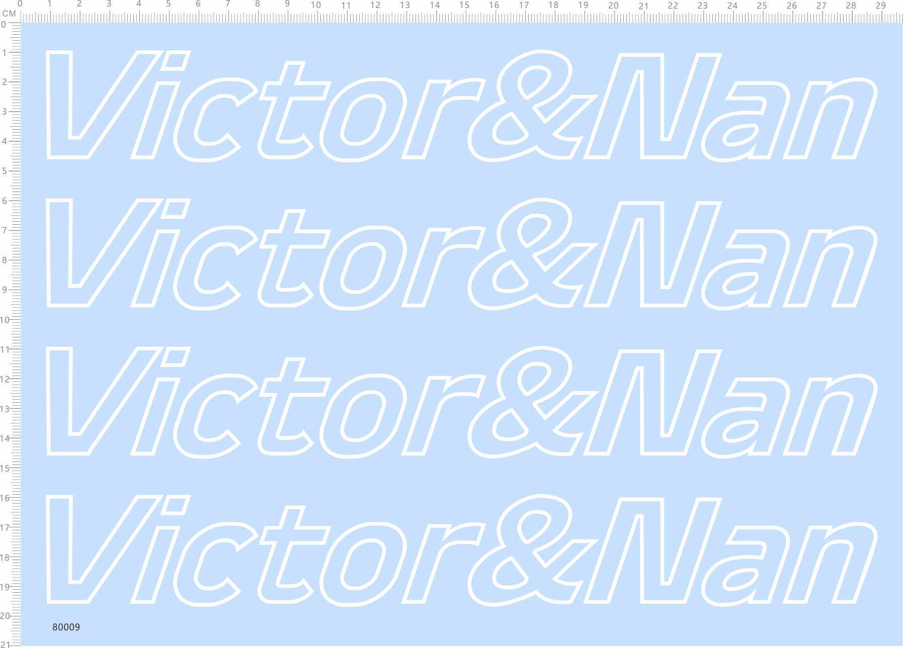 80009整版胶英文名签名铭牌水贴纸模型定做订做定制Victor Nan