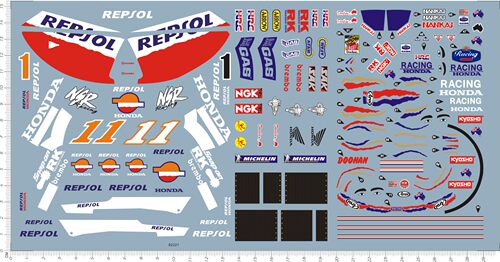 62308  1/12 NSR 500 1999 Doohan 迈克尔杜汉服装头盔