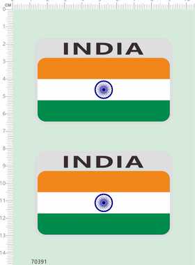 70391整版胶无比例INDIA印度旗帜国旗不干胶标签定做订做定制现货