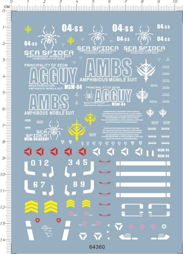 64360 MG MSM-04 A Acguy龟霸gd水贴纸