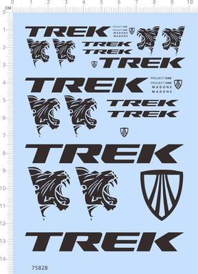 75828整版雷射方格银水贴虎头TREK平衡车模型水贴定制打印2310