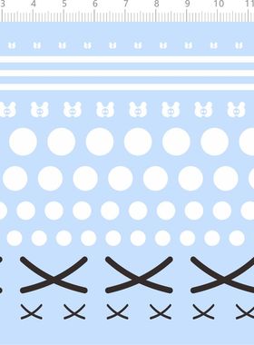 75824整版胶 小熊头 圆形 X bob 娃娃手办水贴交叉定制打印2310