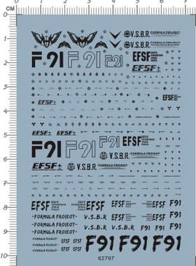 62797 HG F91 Gundam 哈里森马丁 蓝色gd水贴纸111