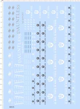 68535整版胶1/25 DAUNTLESS 30 MODEL STUDIO辛西娅船模型船水贴