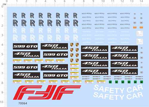70064 458 italia rolls royce safety car 1/8 1/12 599 GTO