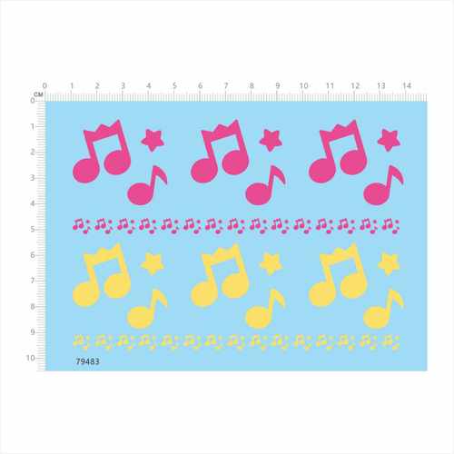 79483 星星音乐符号 模型水贴定制打印2403