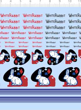 72917整版胶盲盒娃娃大白兔模型水贴