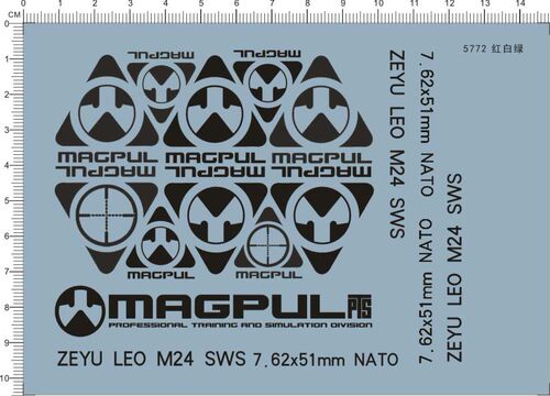 5772-4E22 zeyu leo m24 sws nato magpul 步枪水贴