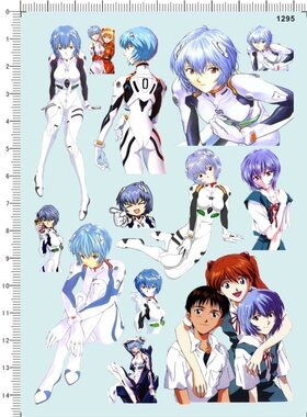 1295-3D19 凌波丽REI NERV EVA福音战士1:24 1:28痛车去底水贴1