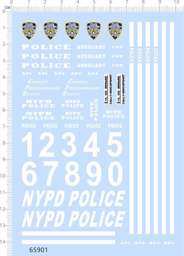 65901美国纽约警车模型1/25 nypd police比例模型车剪纸水贴纸