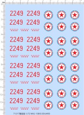 71217整版胶 1/72 MIG-15BIS EDUARD  A6 水贴 米格