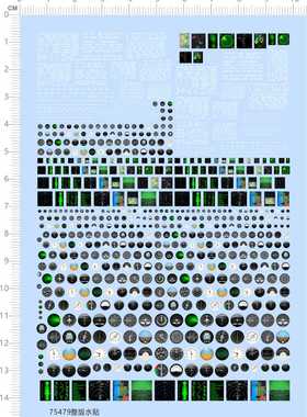 75479船舶军舰模型水贴 仪表盘 液晶显示器显示屏英文字母2310