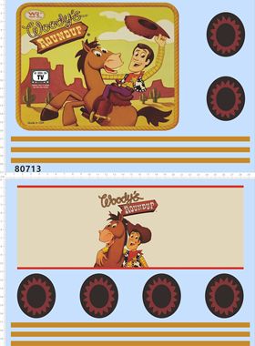 80713整版胶Woody's ROUNDUP 玩具总动员 箱贴模型水贴
