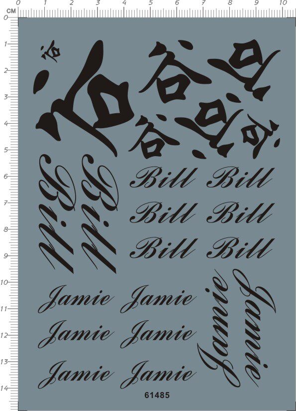 61485-A2116  BILL JAMIE 谷 模型水贴