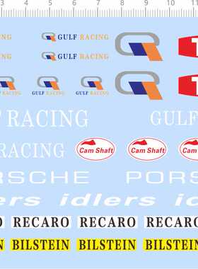 68397整版胶IDLERS RECARO保时捷TONE 石油 RACING模型水贴现货