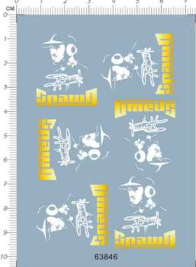 63846-A4115  鼠标贴 SPAWG 键盘鼠标水贴纸