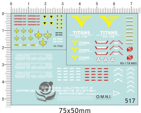 517 RX-79G, RX-178 MK II GUNDAM模型gd水贴111