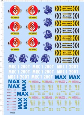 77194整版水贴狮头启德MAN PALFINGER MRC 1 200T卡车拖头2401