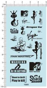 Shady Cat 1505整版 MTV Virgin Stark 模型水贴纸 胶适用于