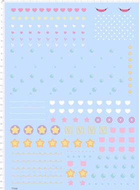 77436草莓熊角落小憩爱心红心嘴巴星星圆点气泡波浪模型水贴2402