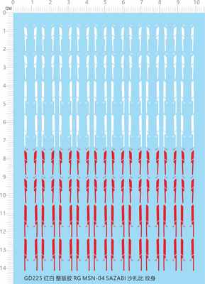 GD225整版胶RG MSN-04 SAZABI沙扎比通用警告万用警告纹身水贴纸