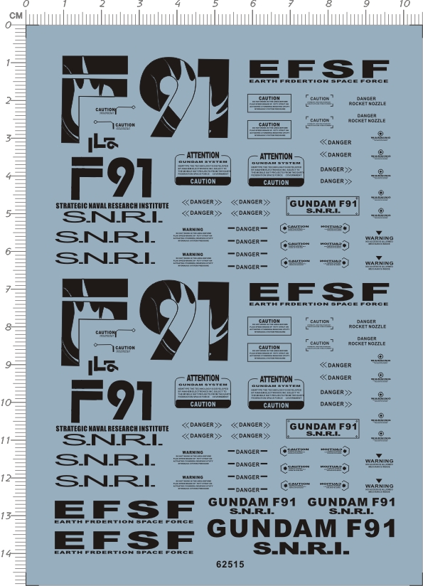 62515- 1/35 F91 GUNDAM HEAD gd头胸像水贴111