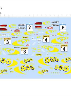 85480比例1/24 SUBARU斯巴鲁MONTE-CARLO适用于555车模型水贴现货