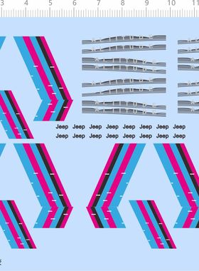 72114整版胶 Jeep涂装 水贴纸