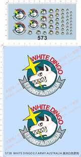 E.F.ARMY DINGO AUSTRALIA澳洲白色野狗gd水贴定做22 WHITE 573
