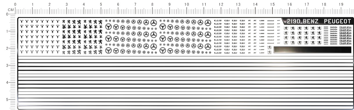 2190-@106 BENZ PEUGEOT e270 cdi rc g300 406 325i 金属贴纸1
