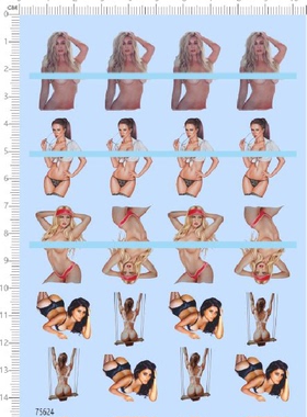 75624 1/64 peterbilt 拖车卡车拖头 车模 水贴美女定制打印2310