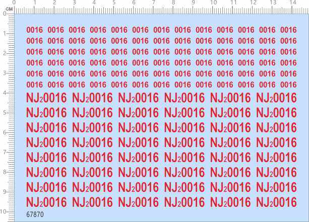 67870整版胶1/87青藏格段NJ20016 NJ2 0016火车水贴纸剪纸定做