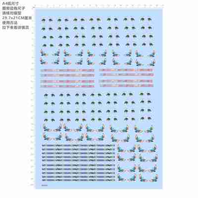 84442眼睛绿色青鸟传信手办模型水贴可撕膜不干胶独立胶位现货