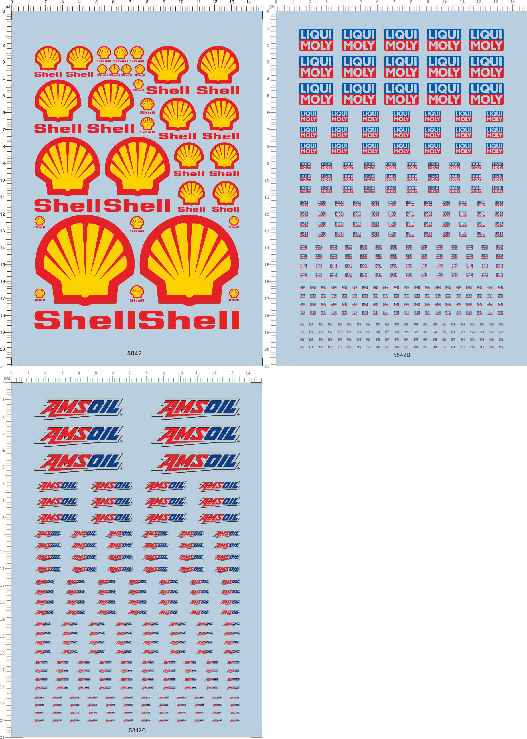 5842-a1407 amsoil liqui moly shell 壳牌机油润滑油水贴纸